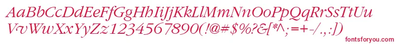 Garrymondrian3Lightitalicsh Font – Red Fonts on White Background