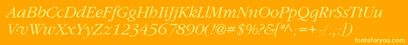 Garrymondrian3Lightitalicsh Font – Yellow Fonts on Orange Background