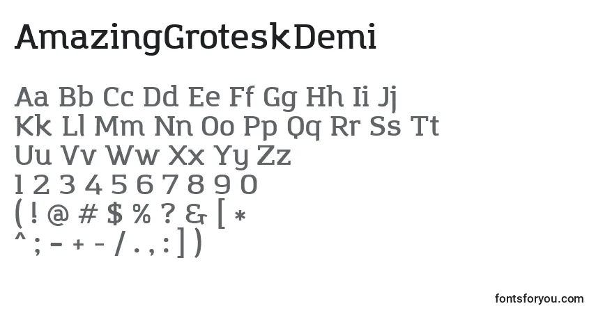 AmazingGroteskDemi-fontti – aakkoset, numerot, erikoismerkit