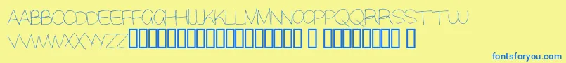Alisky Font – Blue Fonts on Yellow Background
