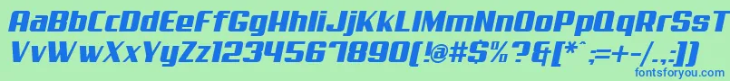 Aero Font – Blue Fonts on Green Background