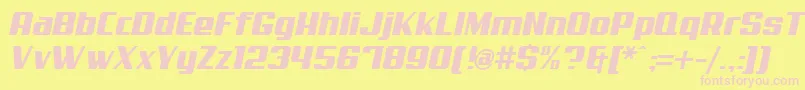 Aero Font – Pink Fonts on Yellow Background