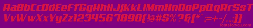 Aero Font – Red Fonts on Purple Background