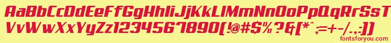 Aero Font – Red Fonts on Yellow Background