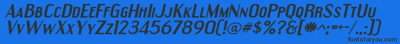 EngebrechtreExpandedBoldItalic Font – Black Fonts on Blue Background