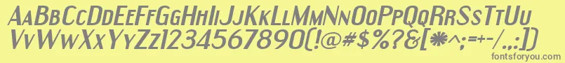 EngebrechtreExpandedBoldItalic Font – Gray Fonts on Yellow Background