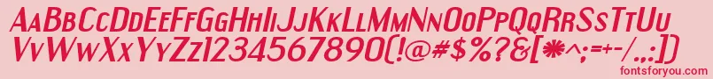 EngebrechtreExpandedBoldItalic Font – Red Fonts on Pink Background