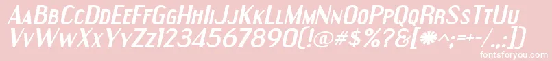 EngebrechtreExpandedBoldItalic Font – White Fonts on Pink Background