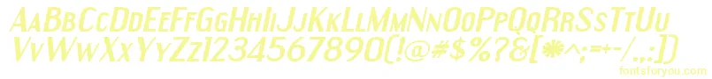 EngebrechtreExpandedBoldItalic Font – Yellow Fonts on White Background