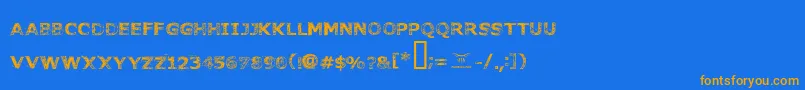 Шрифт Fonttoachainsaw – оранжевые шрифты на синем фоне
