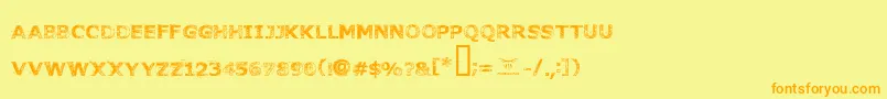 Fonttoachainsaw Font – Orange Fonts on Yellow Background