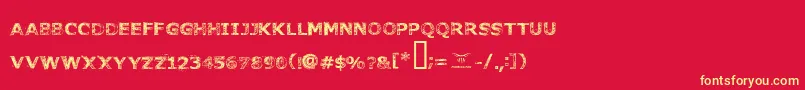 Fonttoachainsaw Font – Yellow Fonts on Red Background