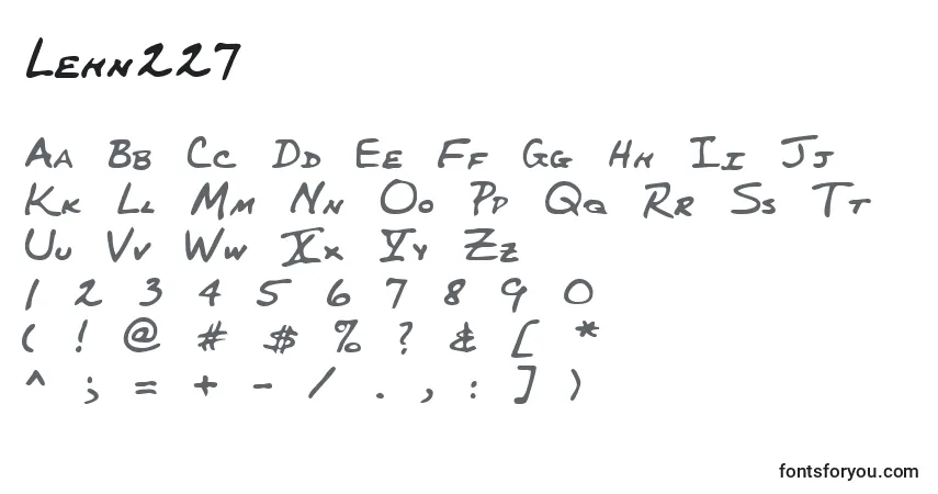 A fonte Lehn227 – alfabeto, números, caracteres especiais