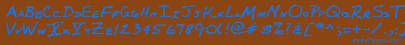 Lehn227 Font – Blue Fonts on Brown Background