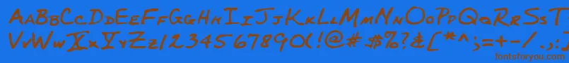 Lehn227 Font – Brown Fonts on Blue Background