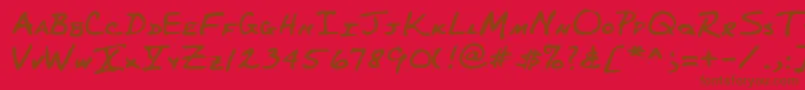 Lehn227 Font – Brown Fonts on Red Background
