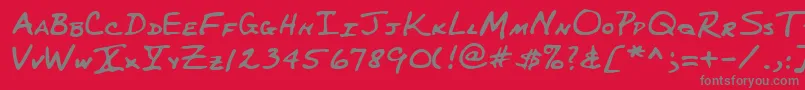 フォントLehn227 – 赤い背景に灰色の文字
