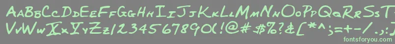 Lehn227 Font – Green Fonts on Gray Background