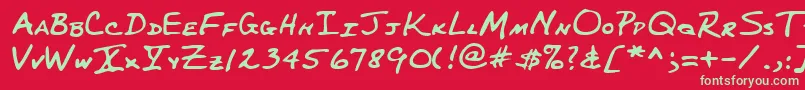 Lehn227 Font – Green Fonts on Red Background
