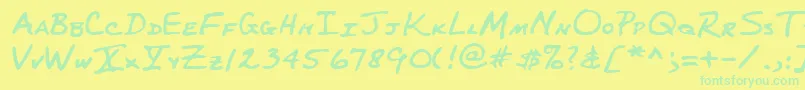 Lehn227-Schriftart – Grüne Schriften auf gelbem Hintergrund