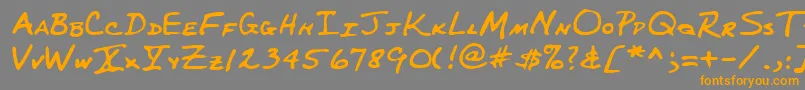 Lehn227 Font – Orange Fonts on Gray Background