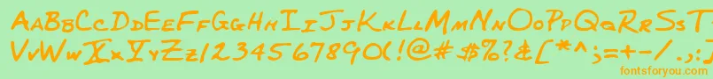 Lehn227 Font – Orange Fonts on Green Background