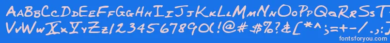 Lehn227 Font – Pink Fonts on Blue Background