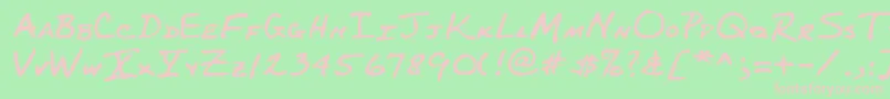 Lehn227-fontti – vaaleanpunaiset fontit vihreällä taustalla