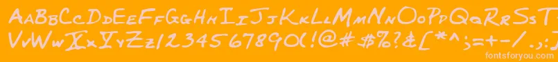 Lehn227 Font – Pink Fonts on Orange Background