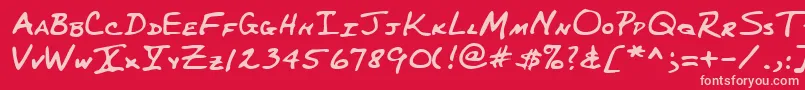 Lehn227 Font – Pink Fonts on Red Background