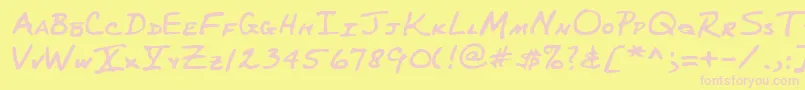 Lehn227 Font – Pink Fonts on Yellow Background