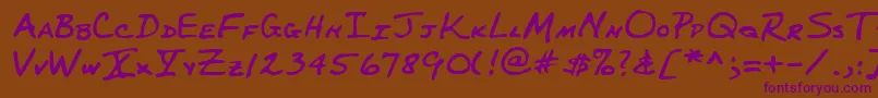 Lehn227 Font – Purple Fonts on Brown Background