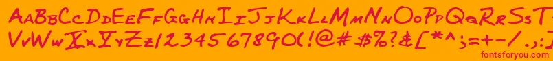 Lehn227 Font – Red Fonts on Orange Background