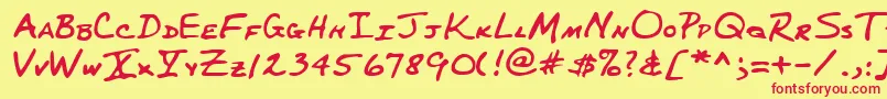 Czcionka Lehn227 – czerwone czcionki na żółtym tle