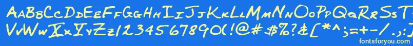 Lehn227 Font – Yellow Fonts on Blue Background