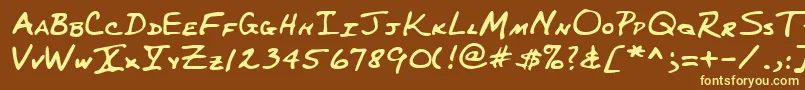 Lehn227-fontti – keltaiset fontit ruskealla taustalla