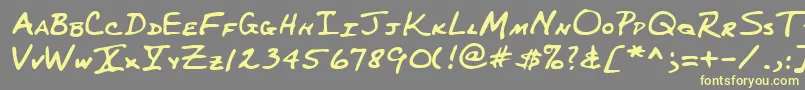 Lehn227-fontti – keltaiset fontit harmaalla taustalla