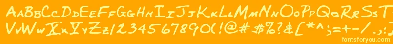 Lehn227 Font – Yellow Fonts on Orange Background
