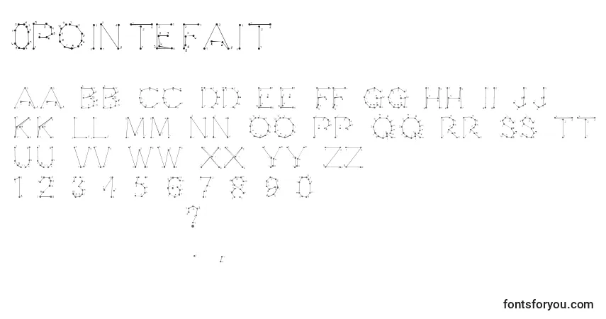 Schriftart 0pointeFait – Alphabet, Zahlen, spezielle Symbole