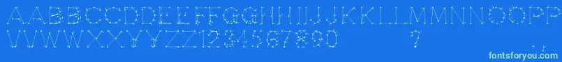 0pointeFait Font – Green Fonts on Blue Background