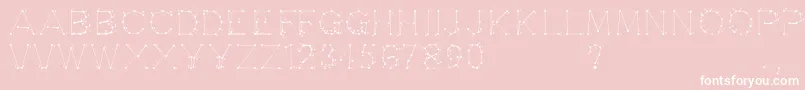 0pointeFait-Schriftart – Weiße Schriften auf rosa Hintergrund