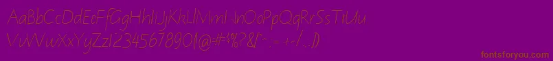 NotehandRegular Font – Brown Fonts on Purple Background