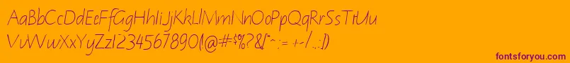 NotehandRegular Font – Purple Fonts on Orange Background