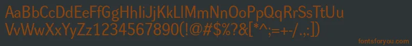 Шрифт Dynagroteskr – коричневые шрифты на чёрном фоне
