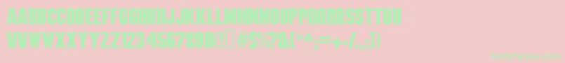 MachinedBold Font – Green Fonts on Pink Background