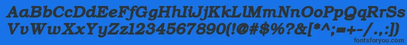 Шрифт ErBukinistKoi8BoldItalic – чёрные шрифты на синем фоне