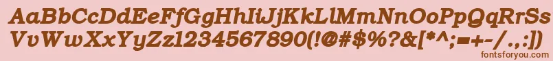 ErBukinistKoi8BoldItalic-Schriftart – Braune Schriften auf rosa Hintergrund