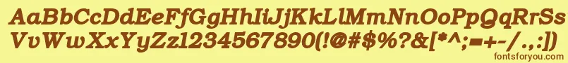 ErBukinistKoi8BoldItalic-Schriftart – Braune Schriften auf gelbem Hintergrund