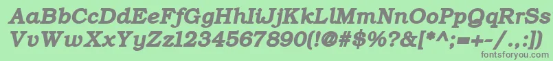 ErBukinistKoi8BoldItalic-Schriftart – Graue Schriften auf grünem Hintergrund