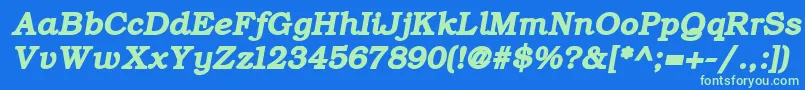 ErBukinistKoi8BoldItalic Font – Green Fonts on Blue Background